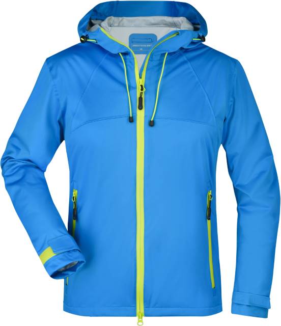 Unisex Fleecejacke, Daiber JN 1097 - aqua-acid yellow