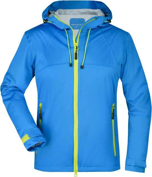 Unisex Fleecejacke, Daiber JN 1097 - aqua-acid yellow