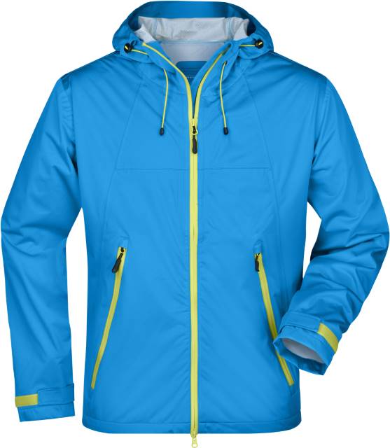 Unisex Fleecejacke, Daiber JN 1098 - aqua-acid yellow