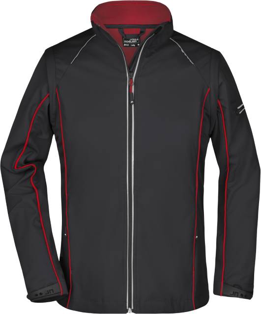 Unisex Fleecejacke, Daiber JN 1121 - black-red