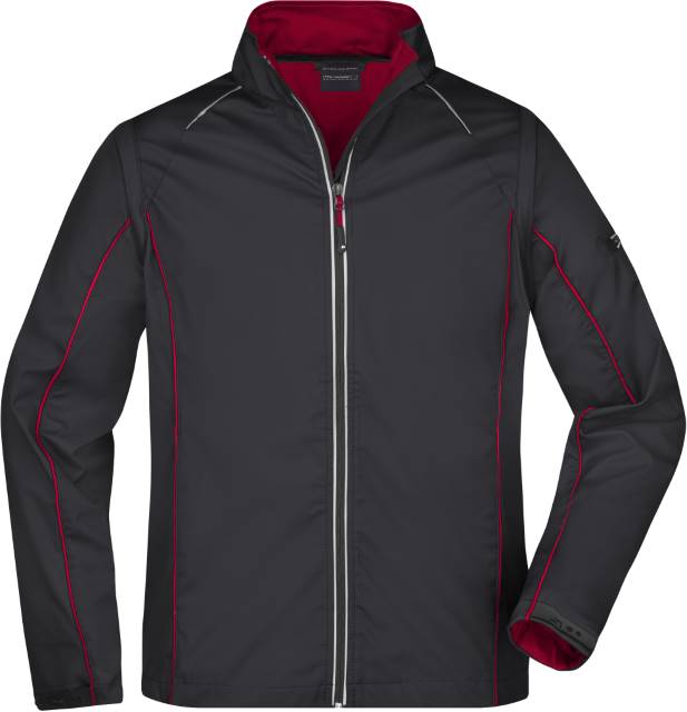 Unisex Fleecejacke, Daiber JN 1122 - black-red