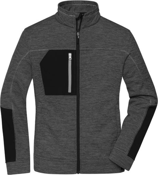 Unisex Fleecejacke, Daiber JN 1817 - black melange-black-silver