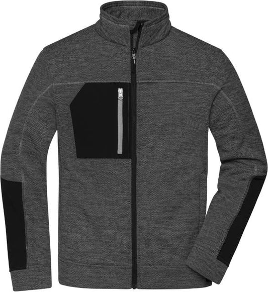 Unisex Fleecejacke, Daiber JN 1818 - black melange-black-silver