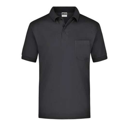 Unisex Piqué Polo mit Brusttasche, Daiber JN 26 – black