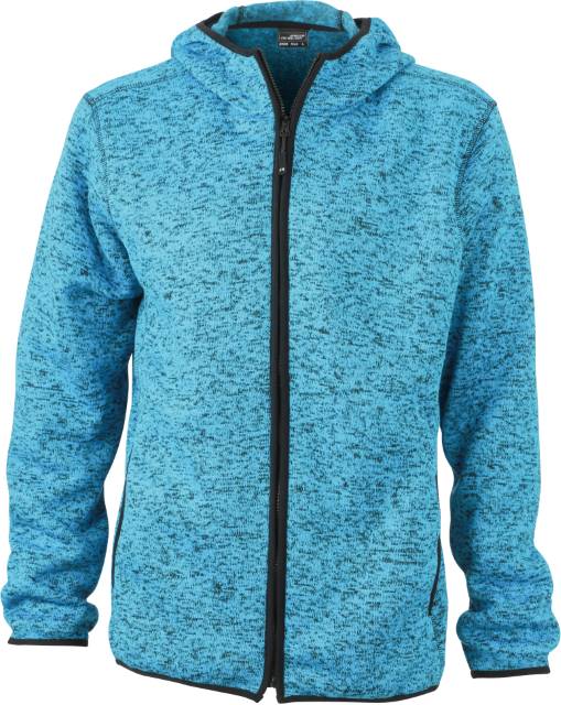 Unisex Fleecejacke, Daiber JN 589 - blue melange-black