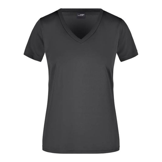 Damen V-Ausschnitt Sport T-Shirt, Daiber JN 735 – black