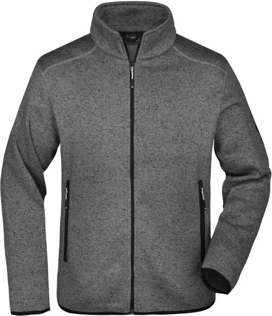 Unisex Fleecejacke, Daiber JN 762 - dark grey melange-silver