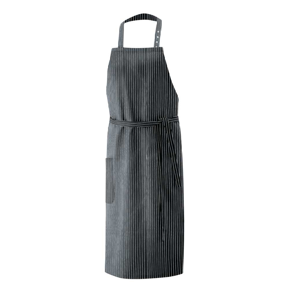 Latzschürze B 80 x L 100 cm schwarz, EXNER 106 – Nadelstreifen / Baumwolle 230 g/m²