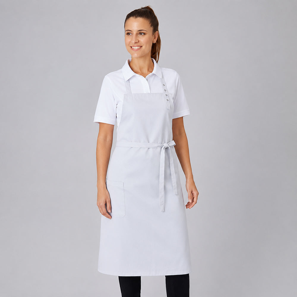 Latzschürze B 80 x L 100 cm schwarz, EXNER 106 – weiß / Polyester