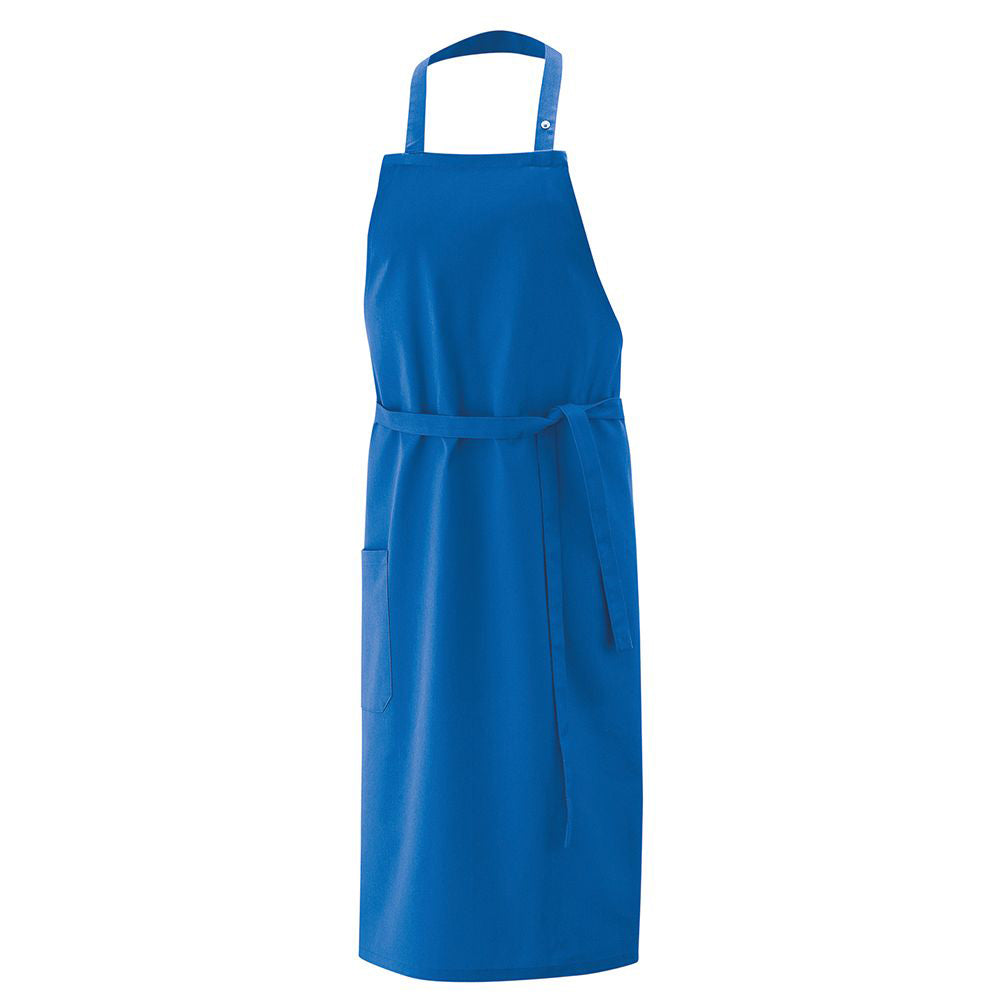 Latzschürze weiß, B 75 x L 75 cm, EXNER 142 – royal blue / Mischgewebe 65/35 220 g/m²