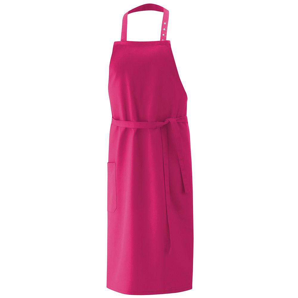 Latzschürze weiß, B 75 x L 75 cm, EXNER 142 – hot pink / Mischgewebe 65/35 220 g/m²