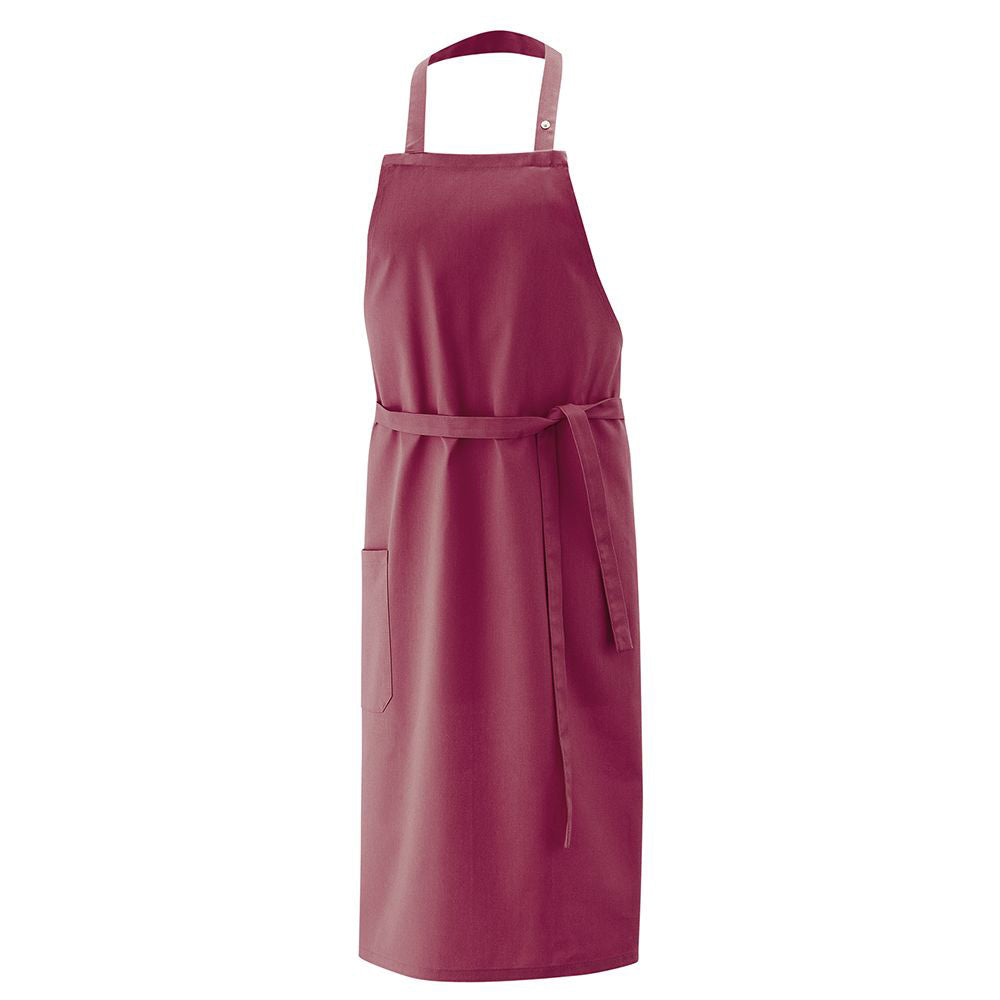 Latzschürze weiß, B 75 x L 75 cm, EXNER 142 – bordeaux / Mischgewebe 65/35 220 g/m²