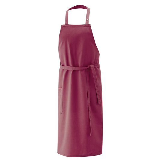 Latzschürze weiß, B 75 x L 75 cm, EXNER 142 – bordeaux / Mischgewebe 65/35 220 g/m²