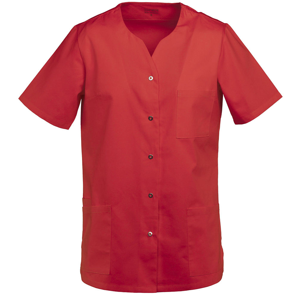 Damen Kasack weiß, EXNER 240 – rot / 5XL