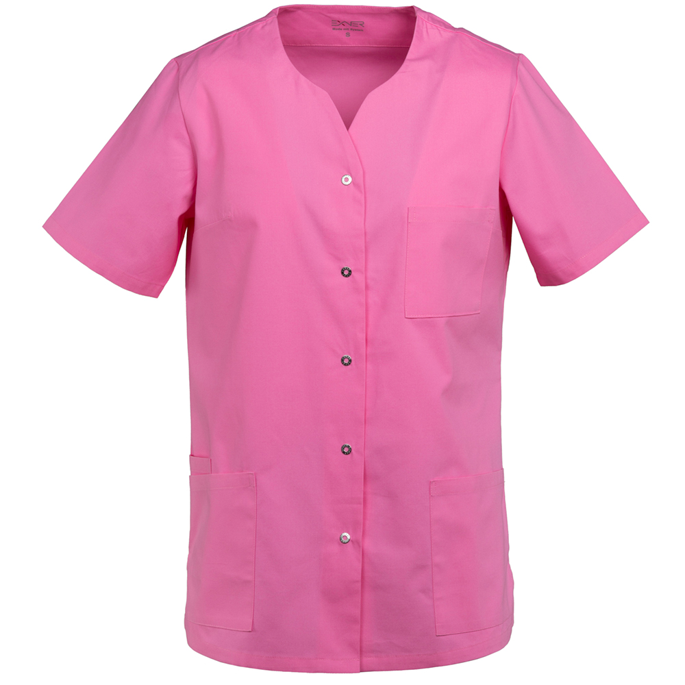 Damen Kasack weiß, EXNER 240 – hot pink / 5XL