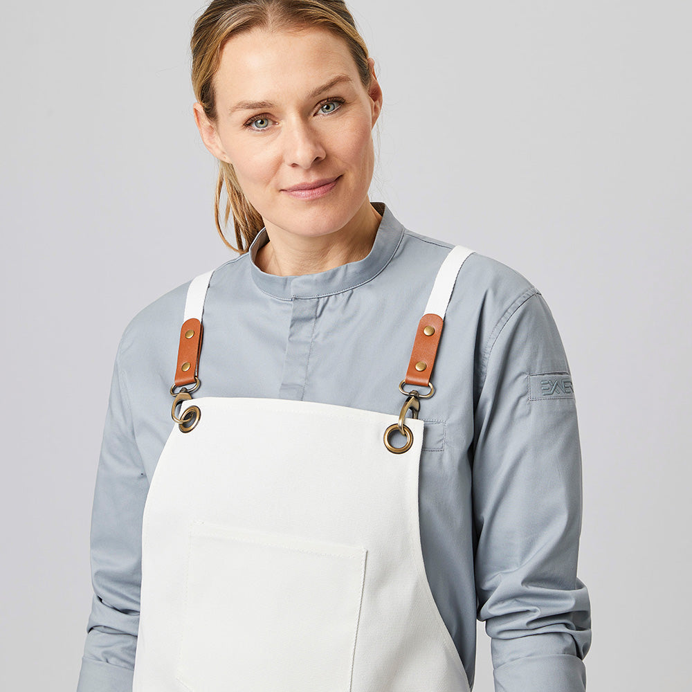 Latzschürze B 70 x L 80 cm sand, EXNER 286 – weiß