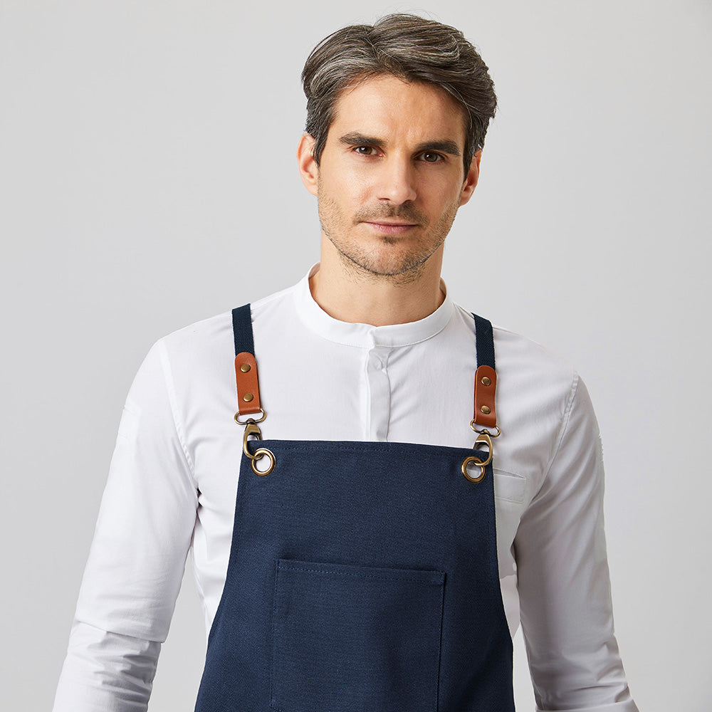 Latzschürze B 70 x L 80 cm sand, EXNER 286 – navy