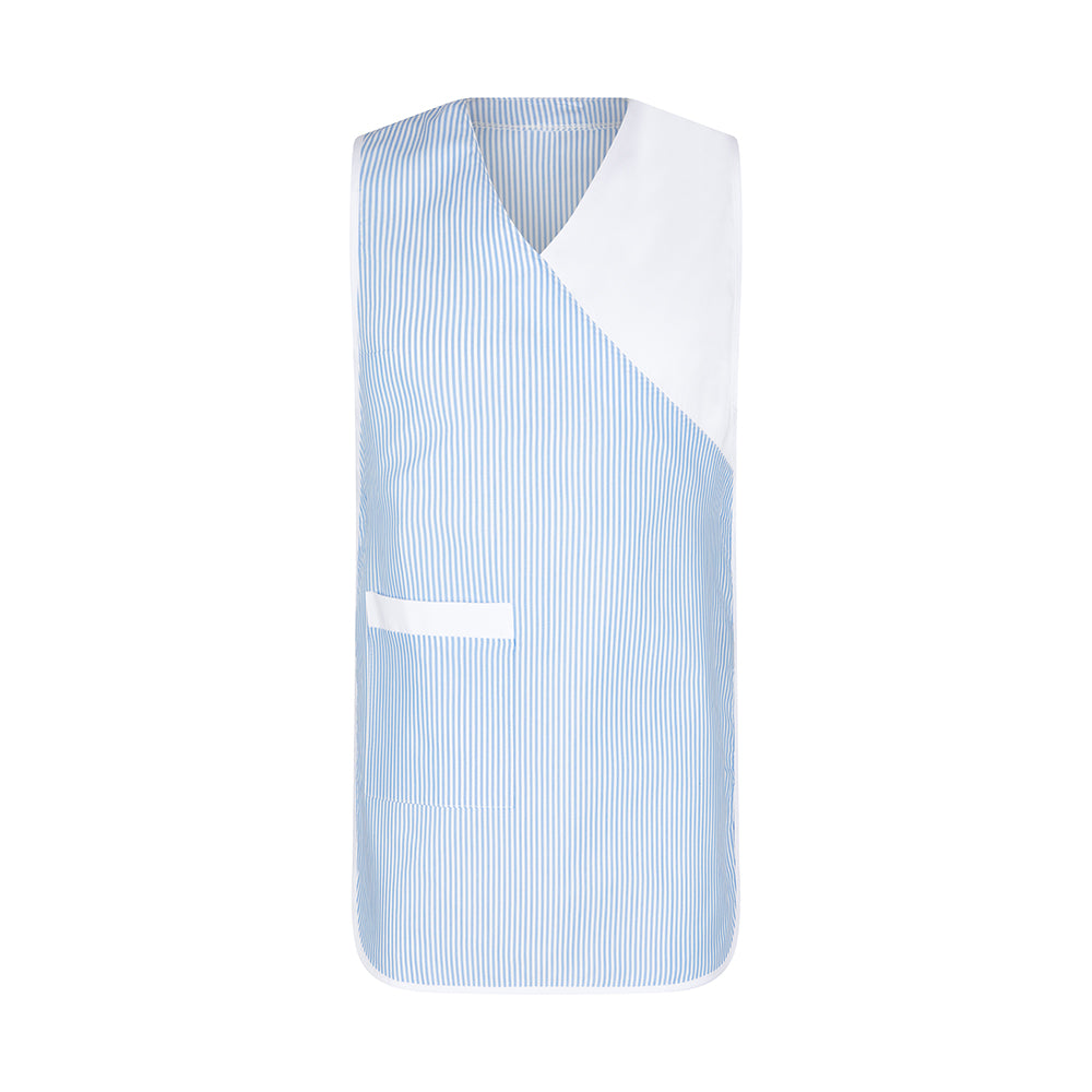 Überwurfschürze, EXNER 354 – blau gestreift / Gr. II (44-52)