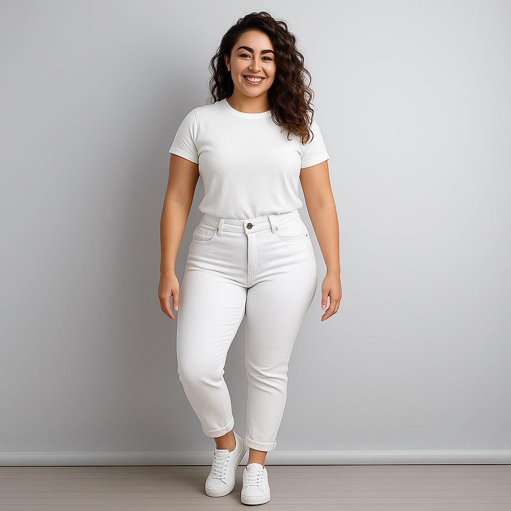Damen Jeans "Curvy", white, EXNER 608 – weiß / 58