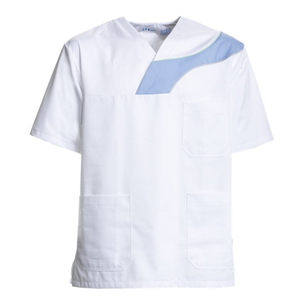 Unisex-Schlupfkasack, NYBO 203035-01 - Weiß/Hellblau