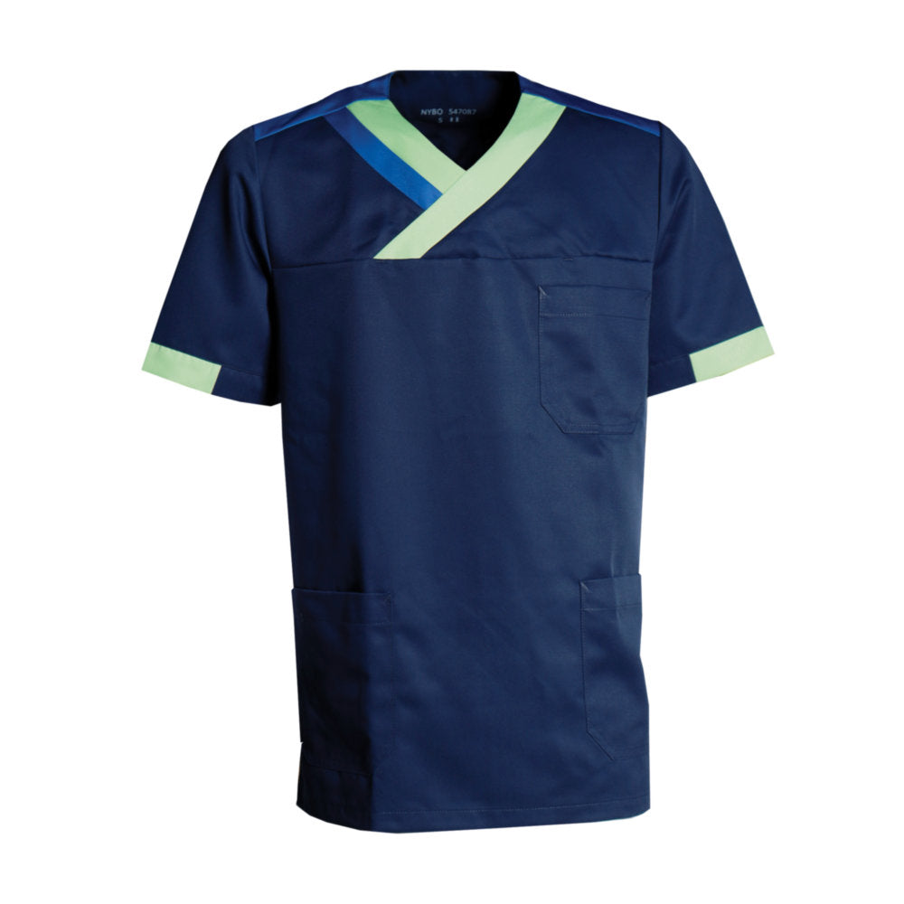 Unisex-Schlupfhemd, NYBO 547087-01 - Navy/Hellgrün/Blau