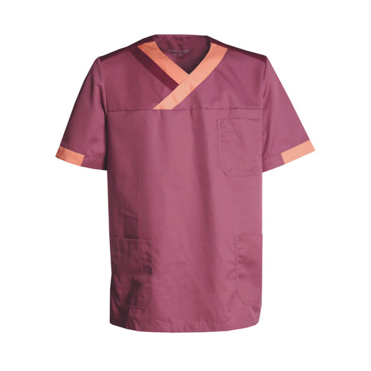 Unisex-Schlupfhemd, NYBO 547087-01 - Hellbordeaux/Orange/Bordeaux