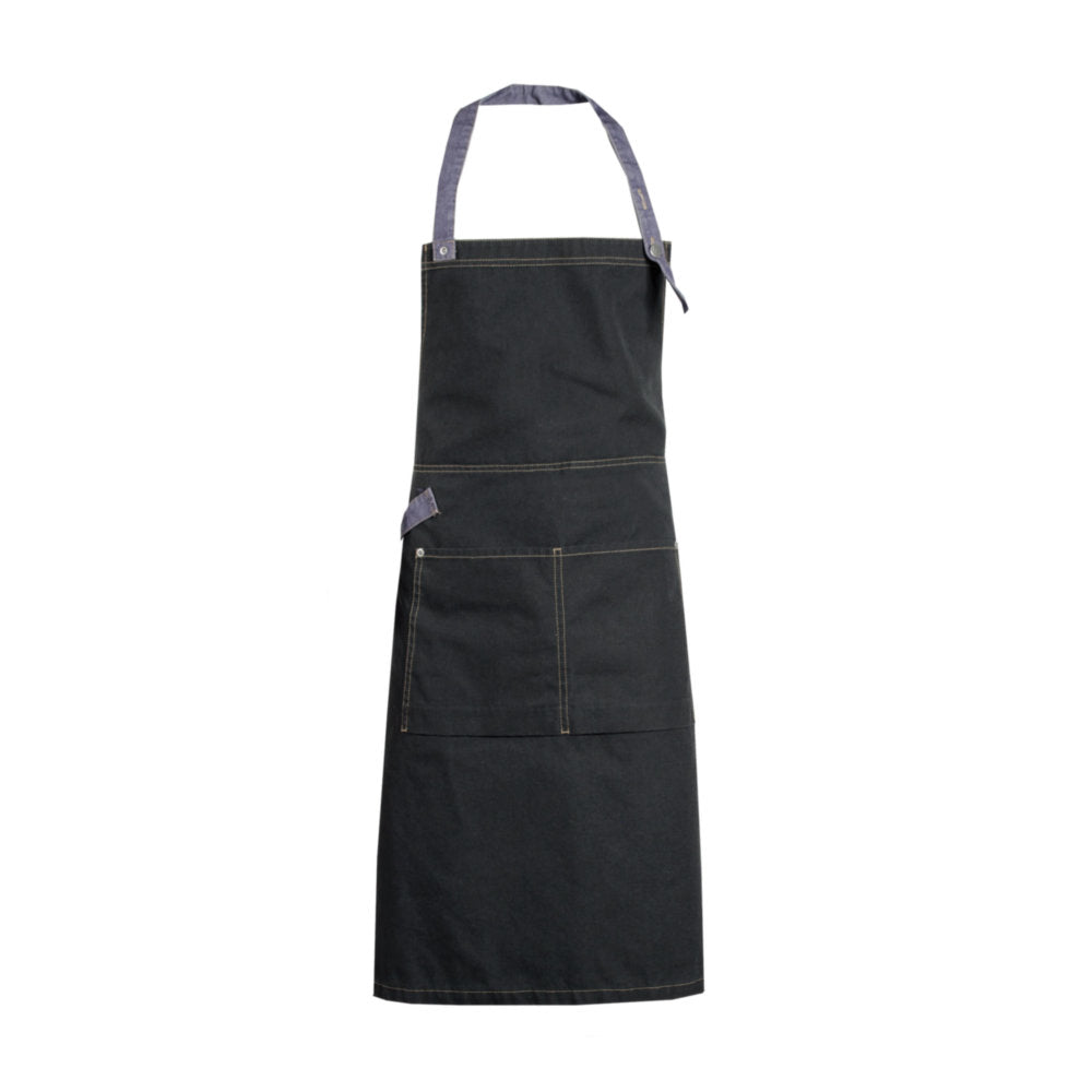 Latzschürze, NYBO 610081-01 - Schwarz/Denim Blau