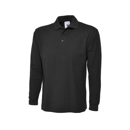 Classic Langarm-Poloshirt, UNEEK UC113 - Black