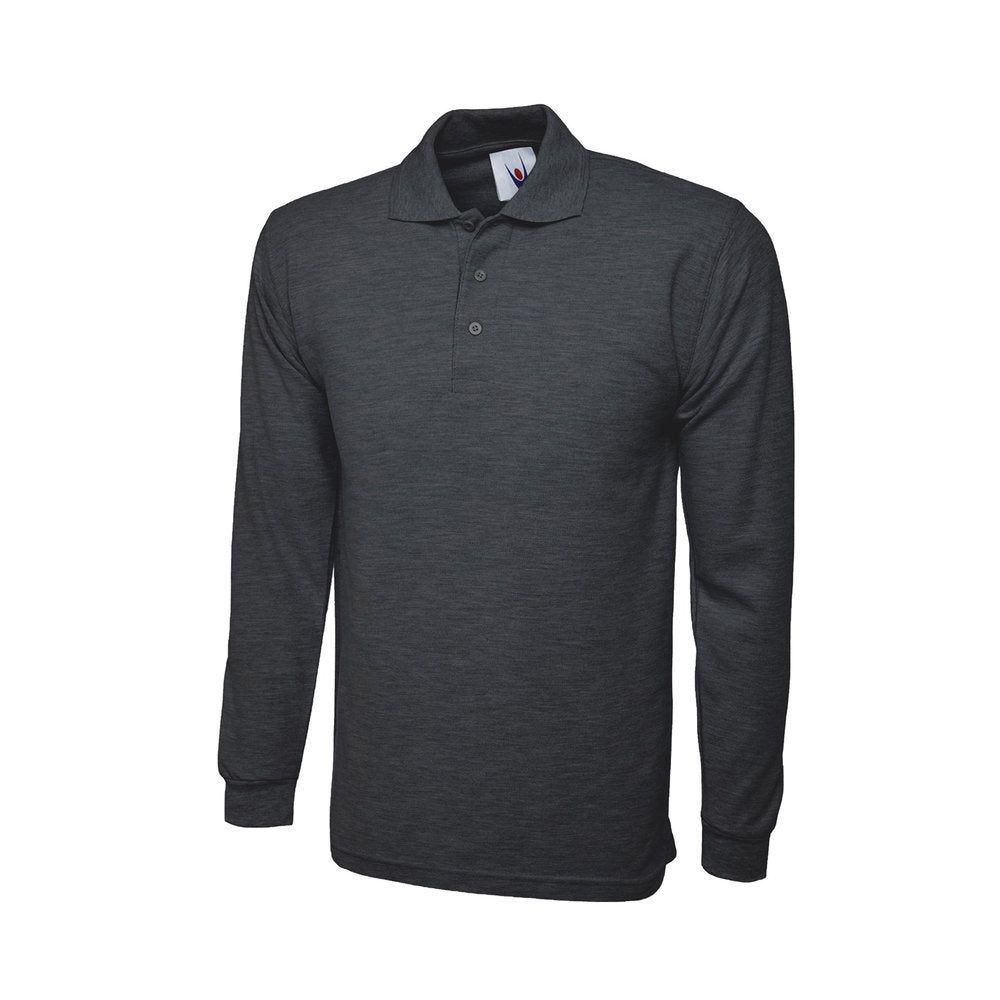 Classic Langarm-Poloshirt, UNEEK UC113 - Charcoal