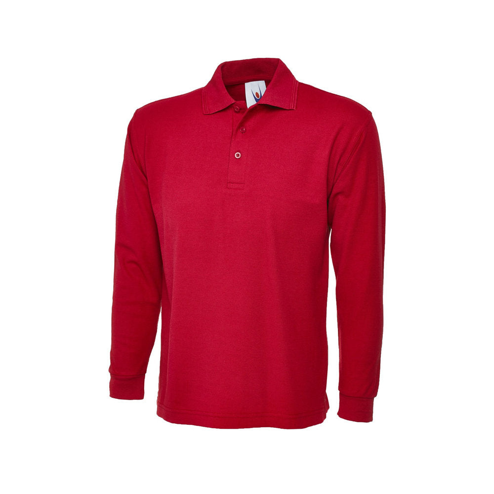 Classic Langarm-Poloshirt, UNEEK UC113 - Red
