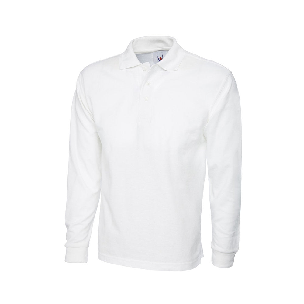 Classic Langarm-Poloshirt, UNEEK UC113 - White