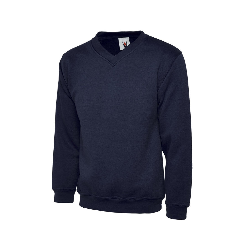 Classic V-Neck Sweatshirt, UNEEK UC204 - Navy