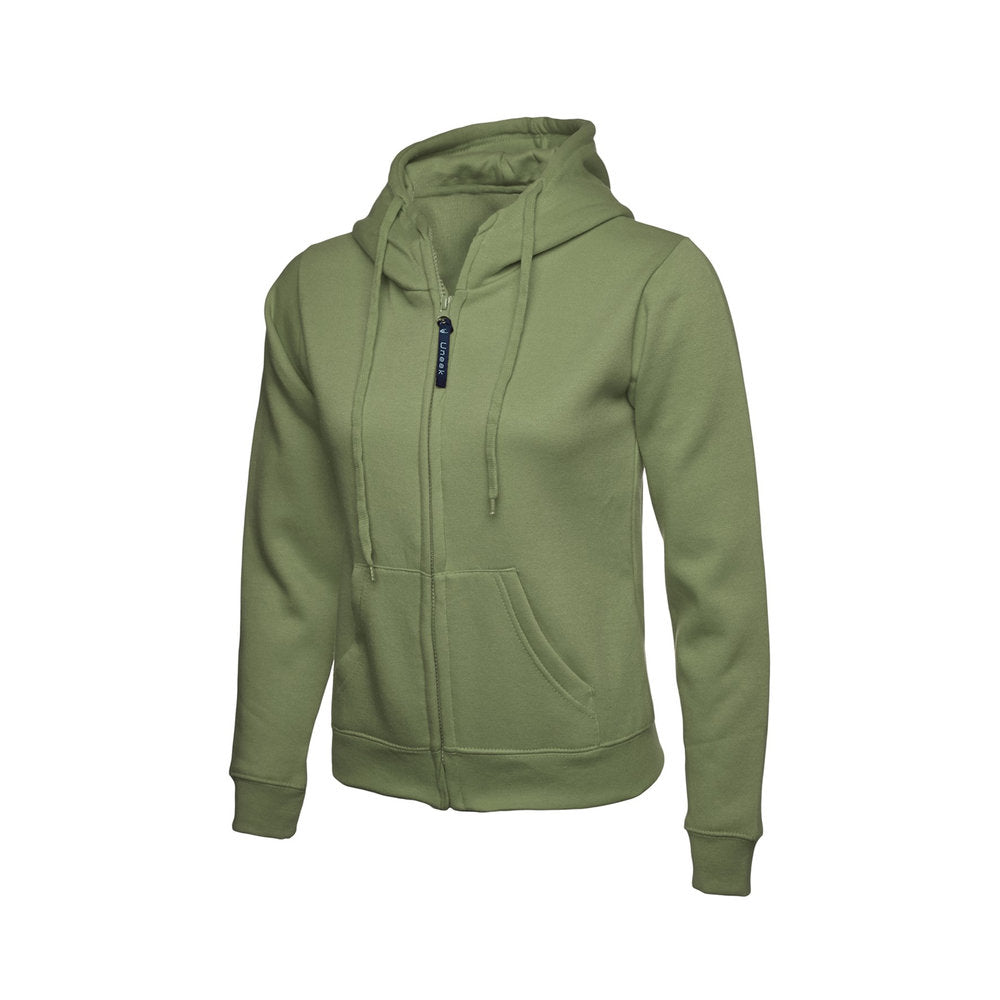 Damen Classic Zip-Hoodie, UNEEK UC505 - Olive