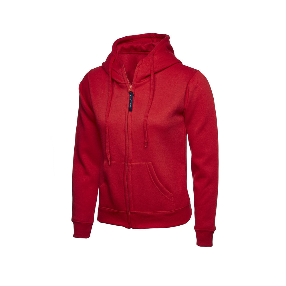 Damen Classic Zip-Hoodie, UNEEK UC505 - Red