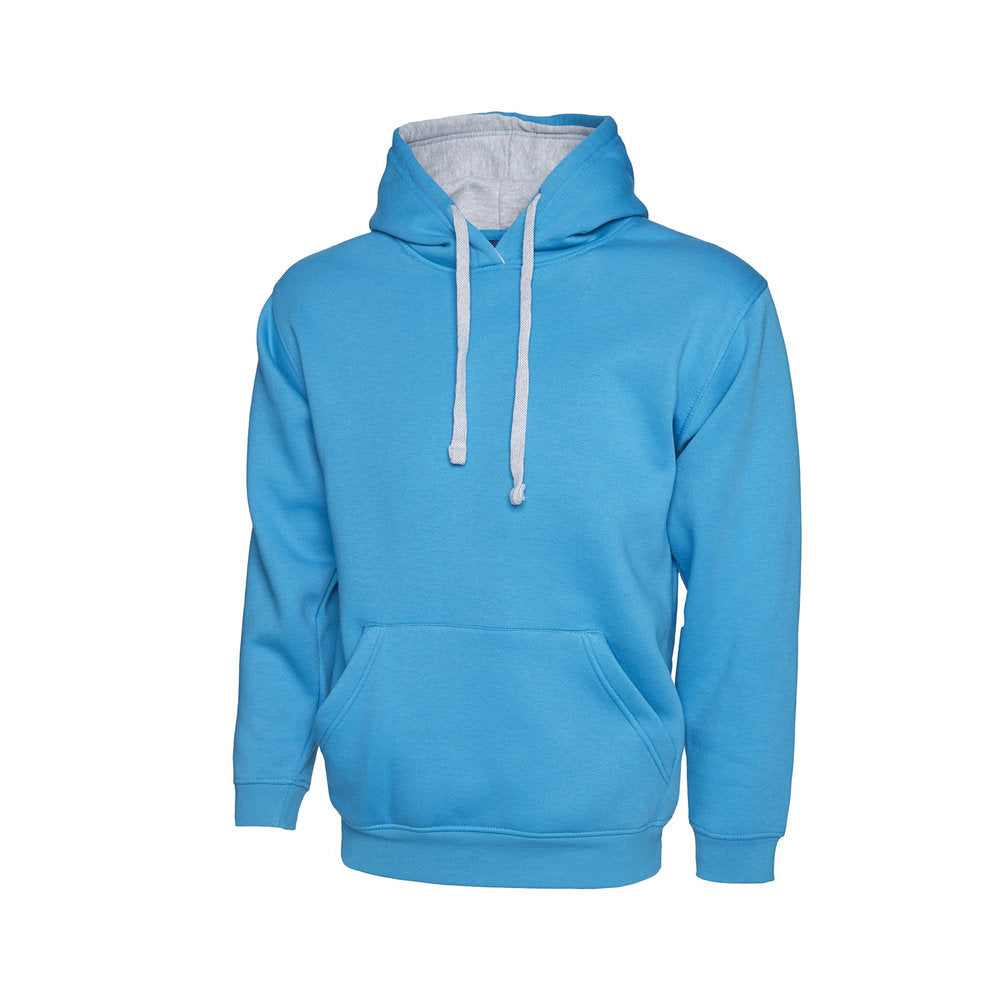 Kontrast-Hoodie, UNEEK UC507 - Sapphire/Heather Grey