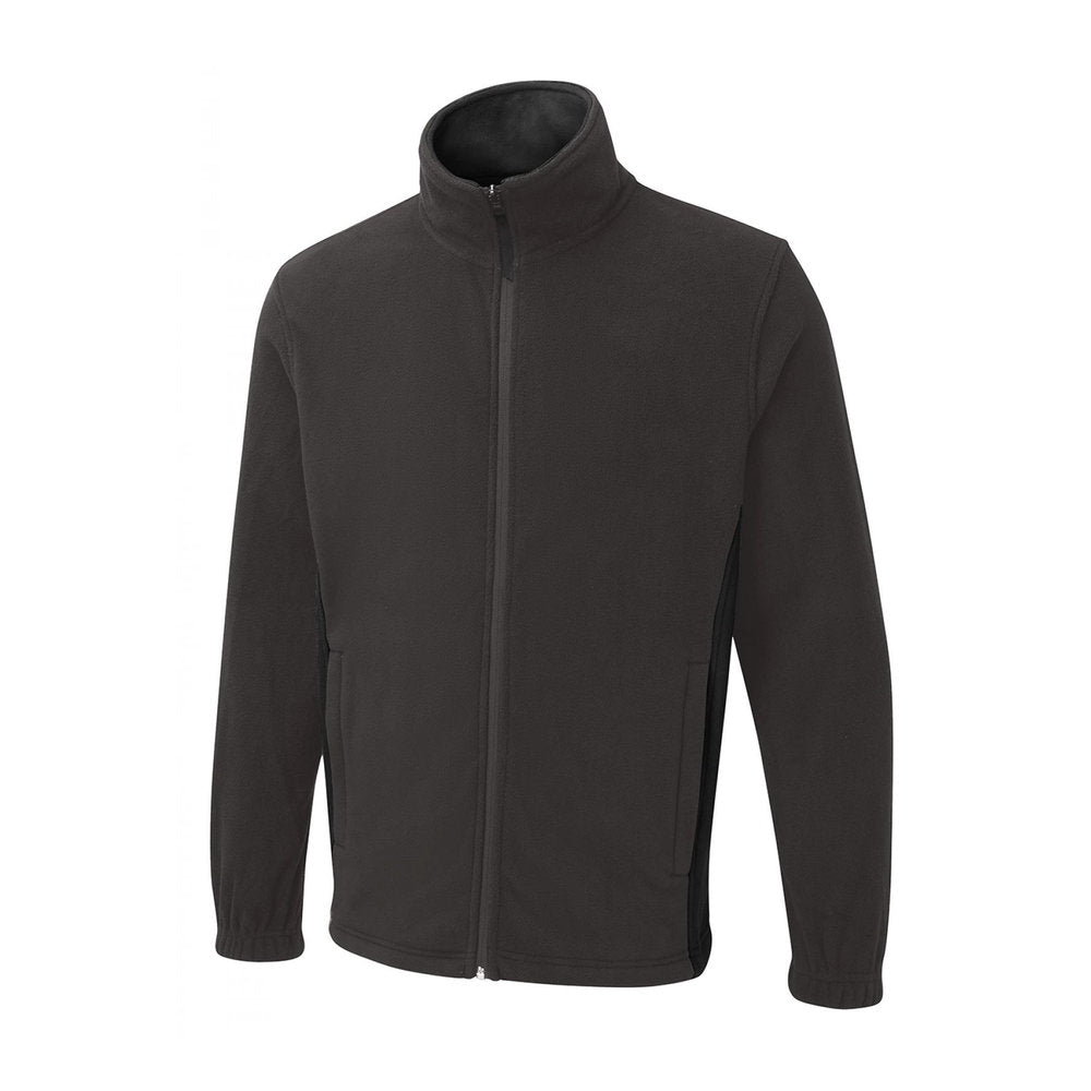 Two-Tone Fleecejacke mit Reißverschluss, UNEEK UC617 - Charcoal/Black