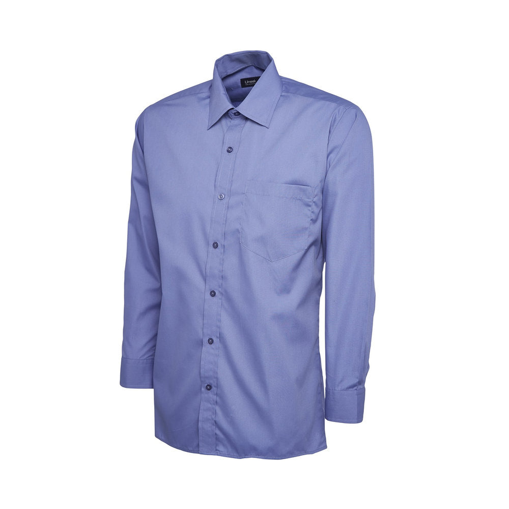 Herren Popelinehemd Langarm, UNEEK UC709 - Mid Blue