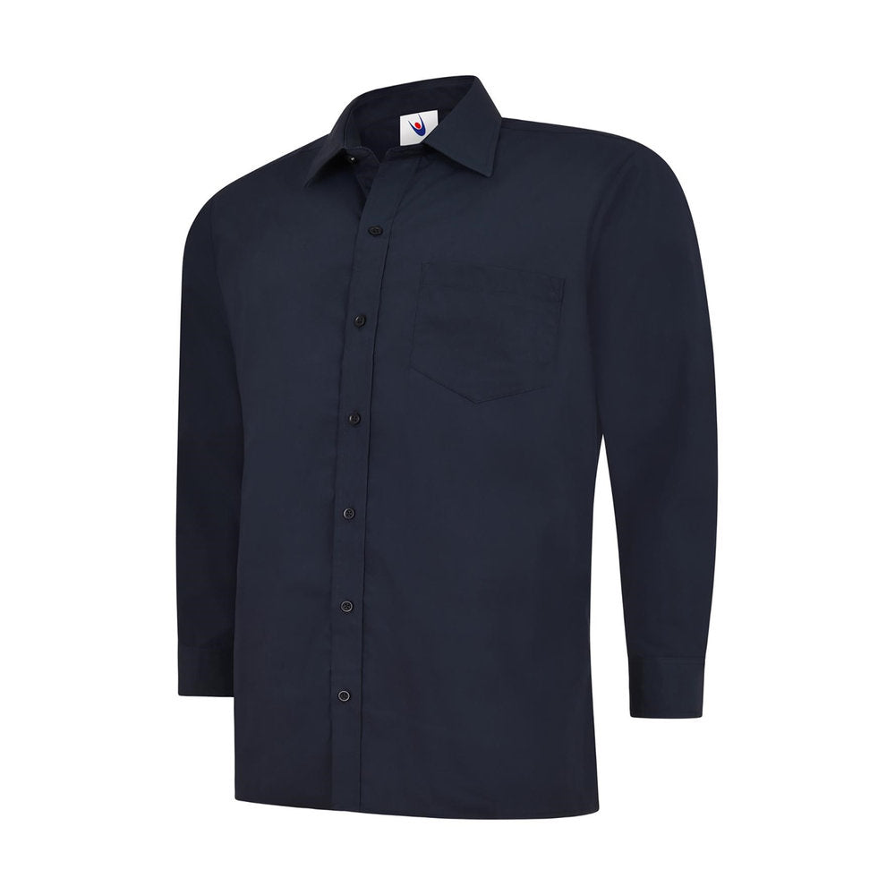 Herren Popelinehemd Langarm, UNEEK UC709 - Navy