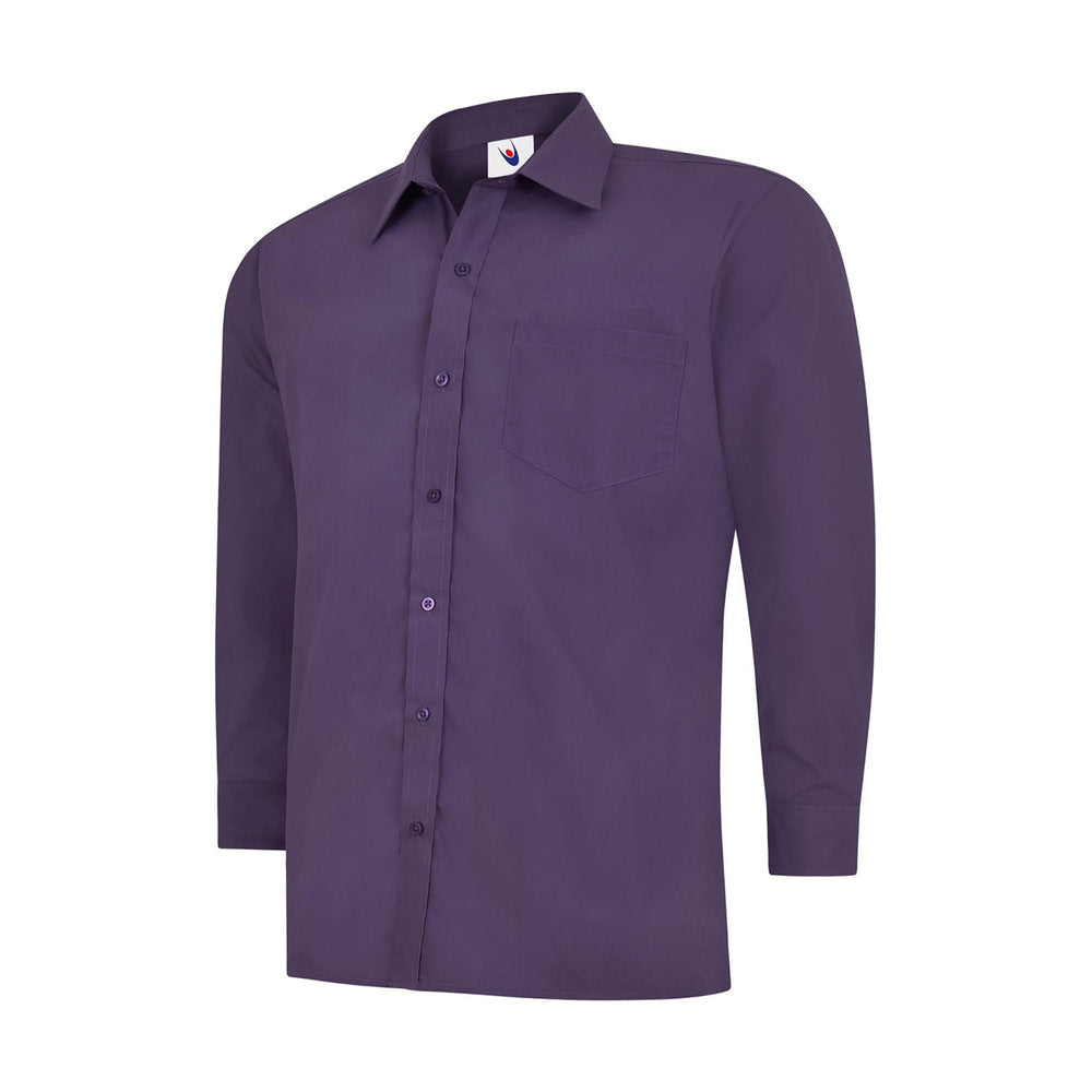 Herren Popelinehemd Langarm, UNEEK UC709 - Purple