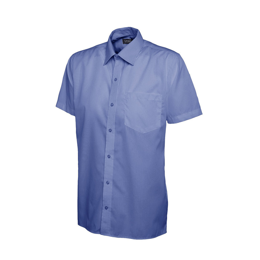 Herren Popelinehemd Kurzarm, UNEEK UC710 - Mid Blue