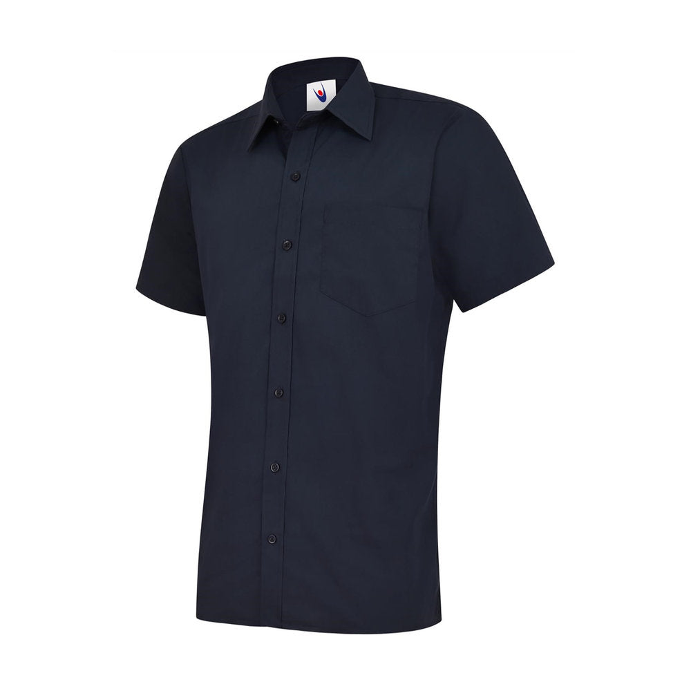 Herren Popelinehemd Kurzarm, UNEEK UC710 - Navy