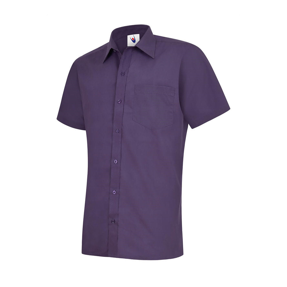 Herren Popelinehemd Kurzarm, UNEEK UC710 - Purple