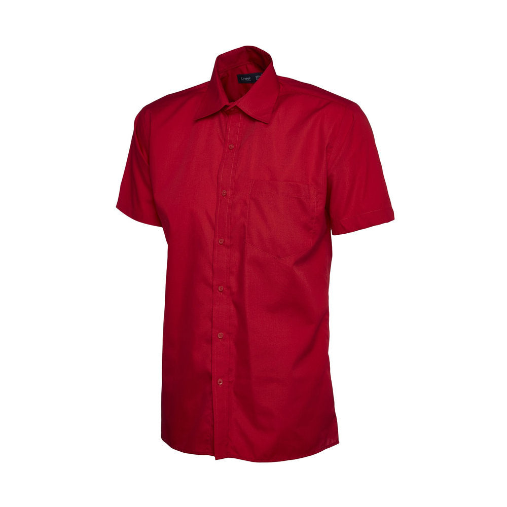 Herren Popelinehemd Kurzarm, UNEEK UC710 - Red