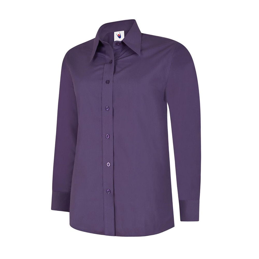 Damen Popelinebluse Langarm, UNEEK UC711 - Purple