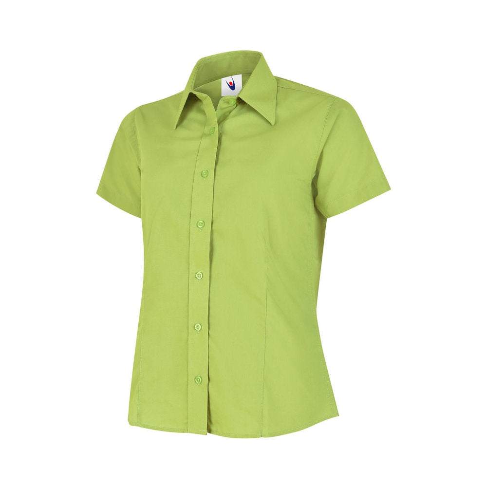 Damen Popelinebluse Kurzarm, UNEEK UC712 - Lime