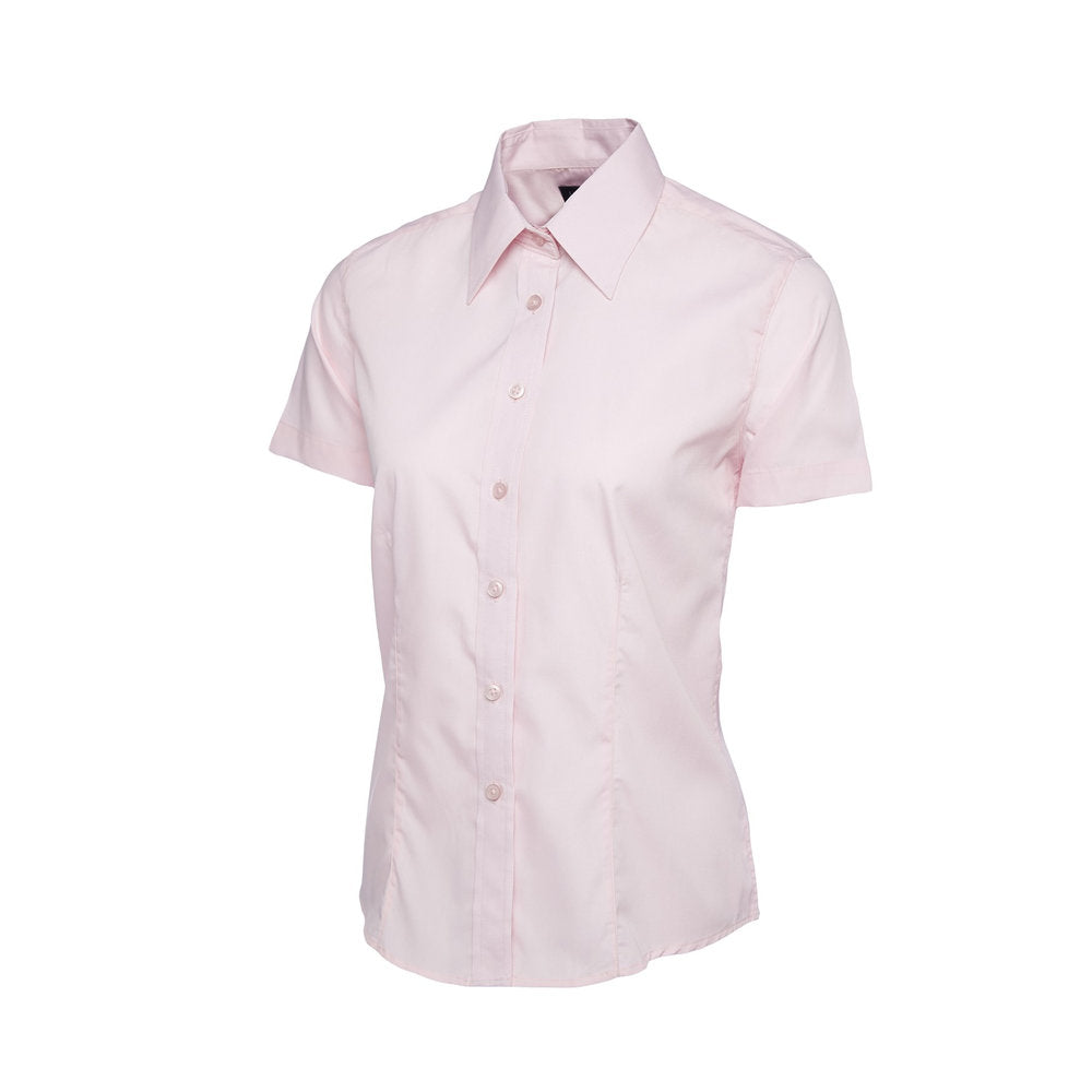 Damen Popelinebluse Kurzarm, UNEEK UC712 - Pink