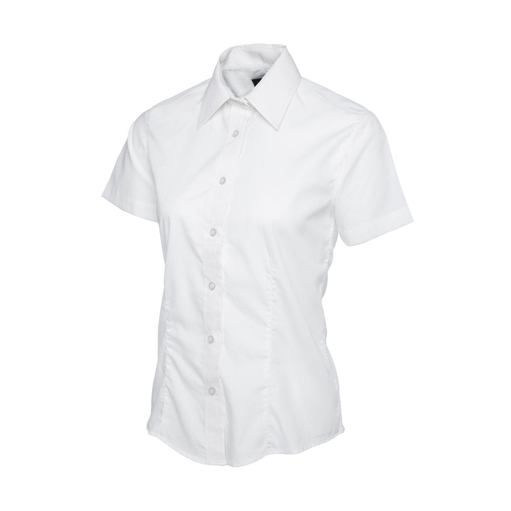 Damen Popelinebluse Kurzarm, UNEEK UC712 - White