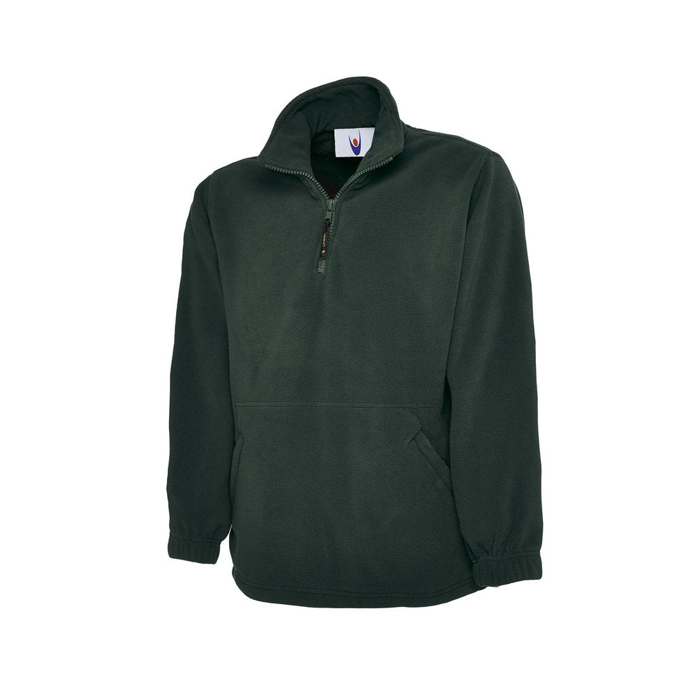 Classic Fleecejacke mit kurzem Reißverschluss, UNEEK UC602 - Bottle Green