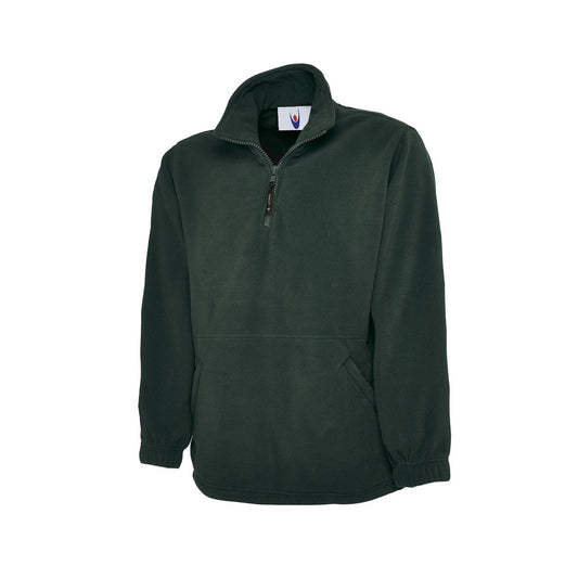 Classic Fleecejacke mit kurzem Reißverschluss, UNEEK UC602 - Bottle Green