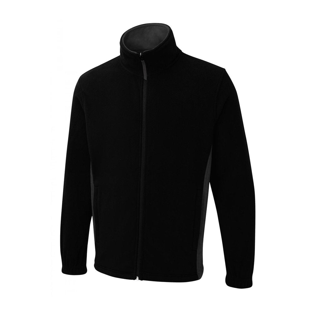 Two-Tone Fleecejacke mit Reißverschluss, UNEEK UC617 - Black/Charcoal
